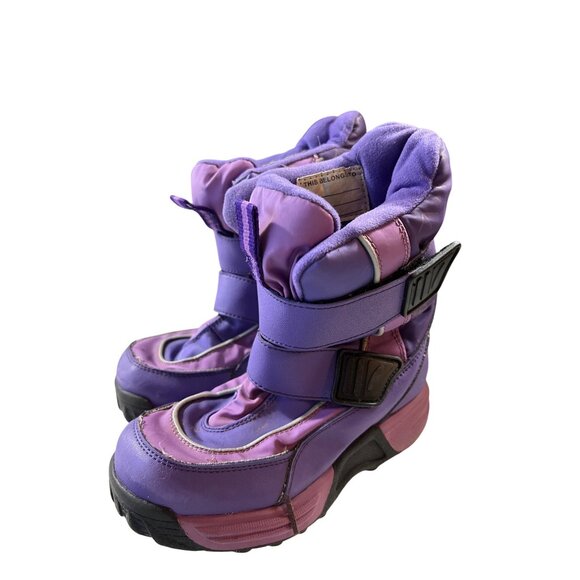 Toddler Girls Size 13 Purple Snow Boots Hook and Loop Closure - Picture 1 of 8